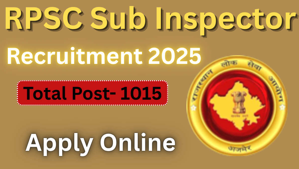 RPSC Sub Inspector Recruitment 2025